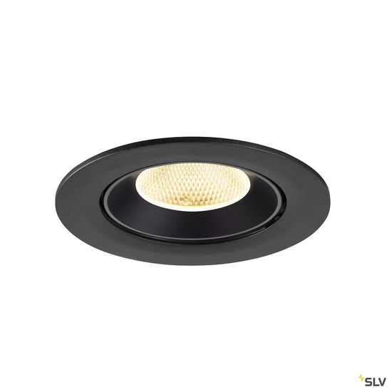 SLV 1009721 NUMINOS® GIMBLE L, Deckeneinbauleuchte, 3000 K, 20°, IP20, rund, schwarz