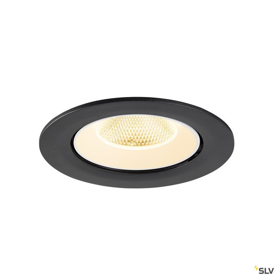 SLV 1009722 NUMINOS® GIMBLE L, Deckeneinbauleuchte, 3000 K, 20°, IP20, rund, schwarz / weiß