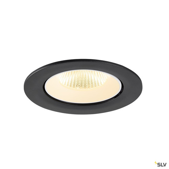 SLV 1009725 NUMINOS® GIMBLE L, Deckeneinbauleuchte, 3000 K, 40°, IP20, rund, schwarz / weiß