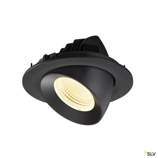 SLV 1009727 NUMINOS® GIMBLE L, Deckeneinbauleuchte, 3000 K, 55°, IP20, rund, schwarz