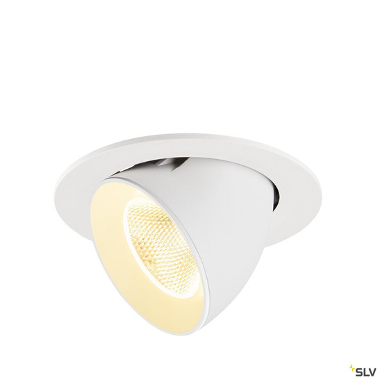 SLV 1009731 NUMINOS® GIMBLE L, Deckeneinbauleuchte, 3000 K, 20°, IP20, rund, weiß