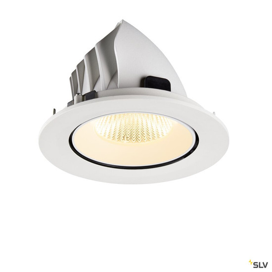 SLV 1009734 NUMINOS® GIMBLE L, Deckeneinbauleuchte, 3000 K, 40°, IP20, rund, weiß