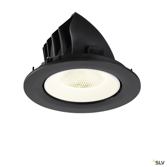 SLV 1009740 NUMINOS® GIMBLE L, Deckeneinbauleuchte, 4000 K, 20°, IP20, rund, schwarz / weiß