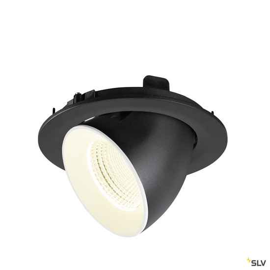 SLV 1009746 NUMINOS® GIMBLE L, Deckeneinbauleuchte, 4000 K, 55°, IP20, rund, schwarz / weiß