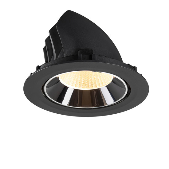 SLV 1009887 NUMINOS GIMBLE XL, Deckeneinbauleuchte schwarz/chrom 3000K 40°