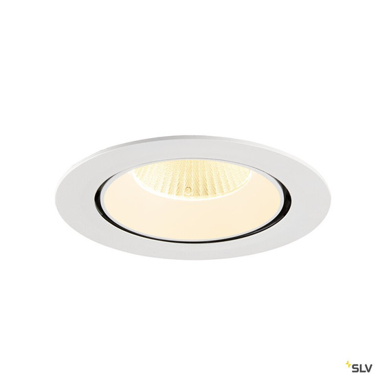 SLV 1009895 NUMINOS® GIMBLE XL, Deckeneinbauleuchte,, 3000 K, 40°, weiß