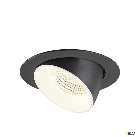 SLV 1009907 NUMINOS® GIMBLE XL, Deckeneinbauleuchte,, 4000 K, 55°, schwarz / weiß