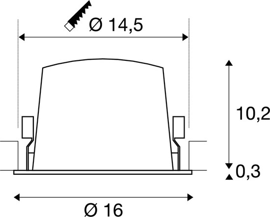 SLV 1009960 NUMINOS® XL, Deckeneinbauleuchte, 4000 K, 55°, IP20, rund, schwarz
