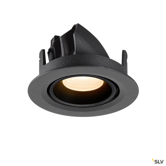 SLV 1010026 NUMINOS® GIMBLE XS, Deckeneinbauleuchte, 2700 K, 20°, IP20, rund, schwarz