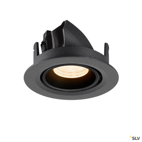 SLV 1010029 NUMINOS® GIMBLE XS, Deckeneinbauleuchte, 2700 K, 40°, IP20, rund, schwarz