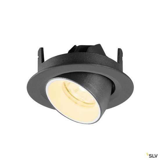 SLV 1010045 NUMINOS® GIMBLE XS, Deckeneinbauleuchte, 3000 K, 20°, IP20, rund, schwarz / weiß
