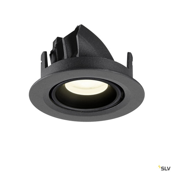 SLV 1010068 NUMINOS® GIMBLE XS, Deckeneinbauleuchte, 4000 K, 55°, IP20, rund, schwarz
