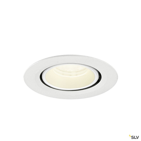 SLV 1010075 NUMINOS® GIMBLE XS, Deckeneinbauleuchte, 4000 K, 40°, IP20, rund, weiß