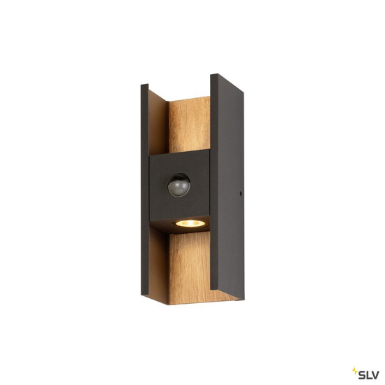 SLV 1010107 FLATT II, Wandaufbauleuchte, SENSOR, 2700 K, max. 10 W, anthrazit / braun