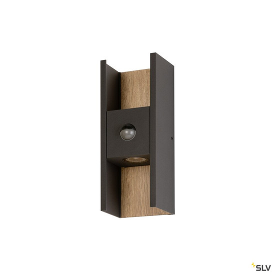 SLV 1010107 FLATT II, Wandaufbauleuchte, SENSOR, 2700 K, max. 10 W, anthrazit / braun