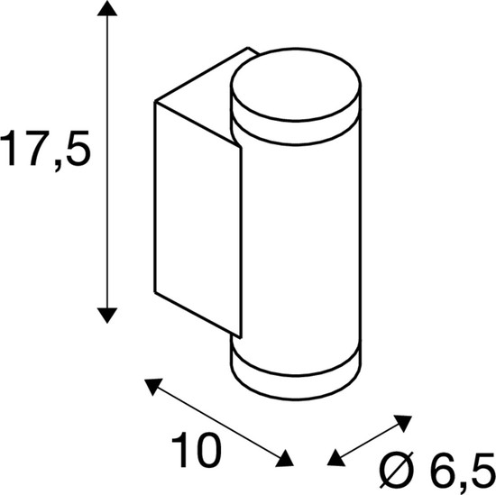 SLV 1010162 HELIA PRO S, Wandaufbauleuchte, single, DALI, P1, zylindrisch, 2700 K, 3 W, 24°, weiß
