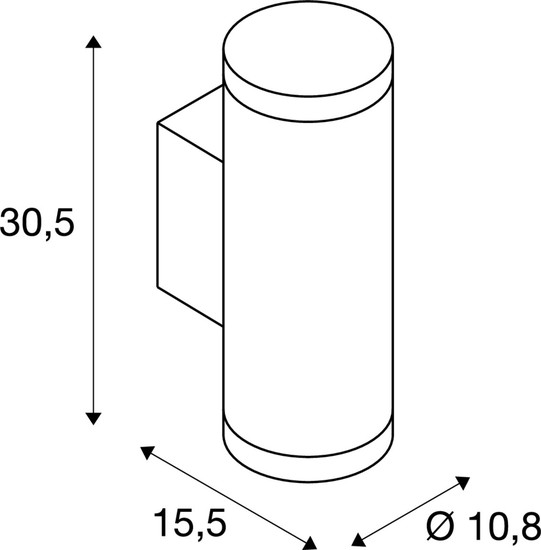 SLV 1010170 HELIA PRO L, Wandaufbauleuchte, single, DALI, P1, zylindrisch, 2700 K, 10 W, 24°, weiß