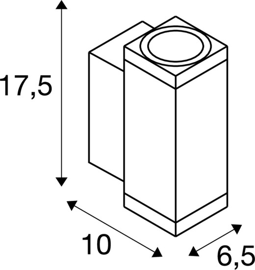 SLV 1010184 THEO PRO S, Wandaufbauleuchte, up/down, DALI, P2, rechteckig, 2700 K, 12 W, 24°, weiß