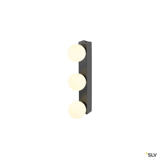 SLV 1010194 SUN Mirror, Wandaufbauleuchte, triple, 2700/3000/4000 K, TOUCH button, 18 W,  IP44, schwarz