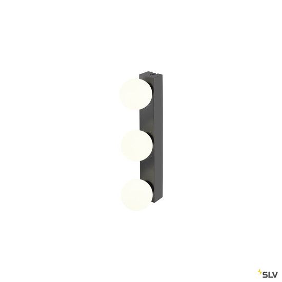SLV 1010194 SUN Mirror, Wandaufbauleuchte, triple, 2700/3000/4000 K, TOUCH button, 18 W,  IP44, schwarz