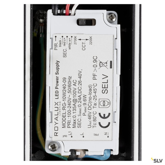 SLV 1010200 TAHA II 70, Stehleuchte, SENSOR, 2200/2700 K, IP54, zylindrisch, schwarz