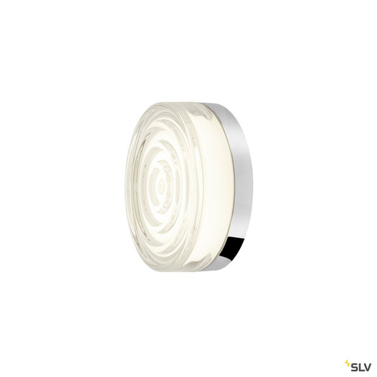 SLV 1010211 CYFT WAVE XL, Wand- und Deckenaufbauleuchte, 2700/3000/4000 K, 15 W, PHASE, 105°, IP65 schwarz / klar