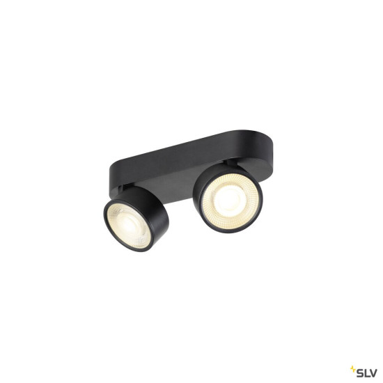 SLV 1010267 KALU 2.0, Wand- und Deckenaufbauleuchte, PHASE, 3000 K, 19 W, 36°, schwarz