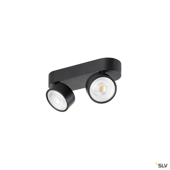 SLV 1010267 KALU 2.0, Wand- und Deckenaufbauleuchte, PHASE, 3000 K, 19 W, 36°, schwarz
