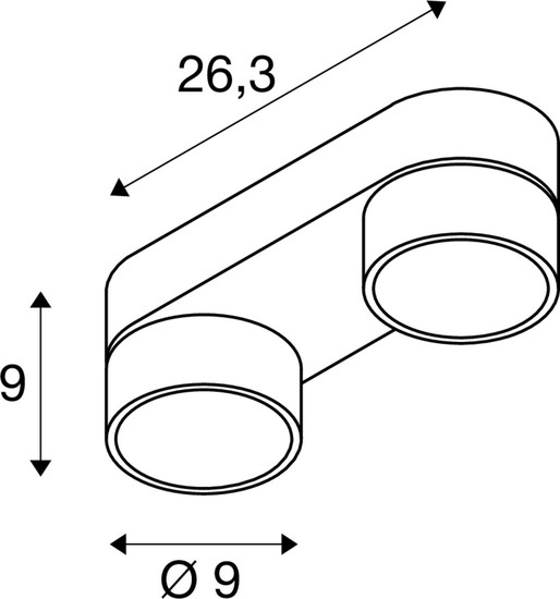 SLV 1010269 KALU 2.0, Wand- und Deckenaufbauleuchte, PHASE, 3000 K, 19 W, 36°, weiß