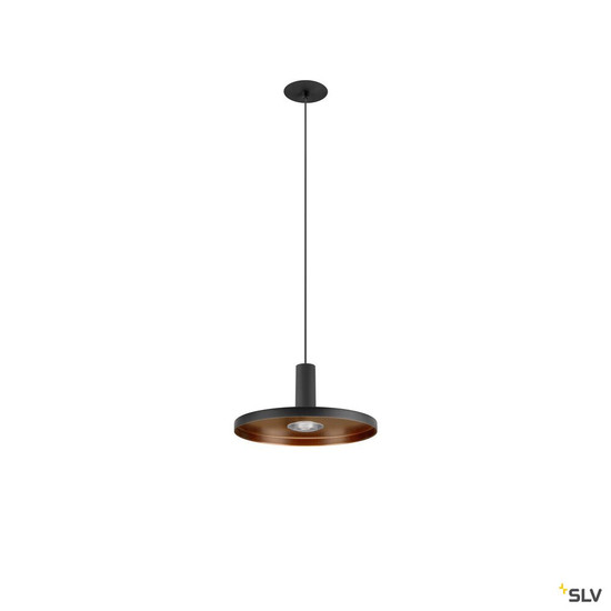 SLV 1010286 LALU®, Pendelleuchte, LED Base, Mix&Match, recessed canopy, Pendellänge 200 cm, 2700/3000K, 40°, PHASE, schwarz