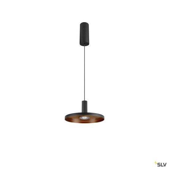 SLV 1010287 LALU®, Pendelleuchte, LED Base, Mix&Match, surface mounted canopy, Pendellänge 200 cm, 2700/3000K, 40°, PHASE, schwarz