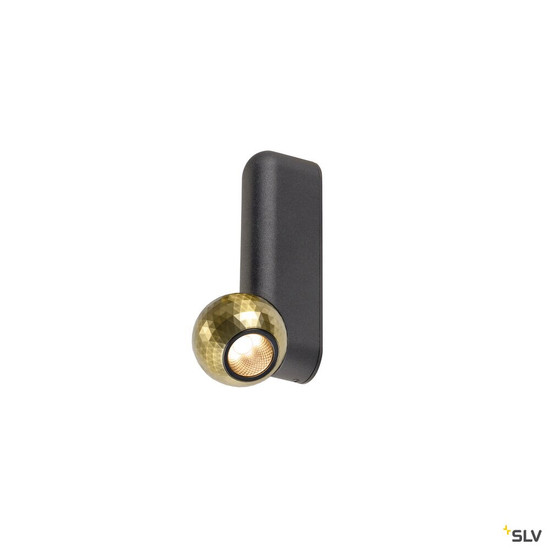 SLV 1010300 DYSKO, Wand- und Deckenaufbauleuchte, single, PHASE, 2700K, 6.7 W, 36°, schwarz / gold