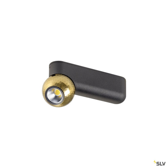 SLV 1010300 DYSKO, Wand- und Deckenaufbauleuchte, single, PHASE, 2700K, 6.7 W, 36°, schwarz / gold