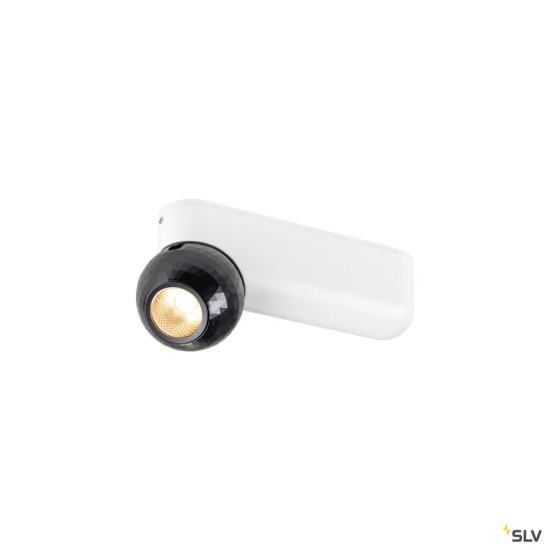 SLV 1010301 DYSKO, Wand- und Deckenaufbauleuchte, single, PHASE, 2700K, 6.7 W, 36°, weiß / schwarz
