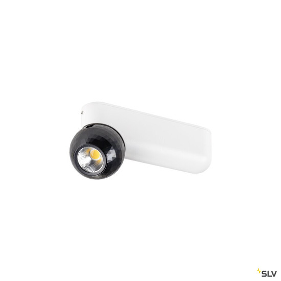 SLV 1010301 DYSKO, Wand- und Deckenaufbauleuchte, single, PHASE, 2700K, 6.7 W, 36°, weiß / schwarz