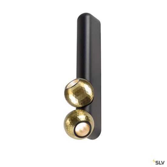 SLV 1010306 DYSKO, Wand- und Deckenaufbauleuchte, double, PHASE, 2700K, 13 W, 36°, schwarz / gold