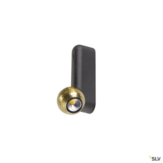 SLV 1010312 DYSKO, Wand- und Deckenaufbauleuchte, switch, single, PHASE, 2700K, 6.7 W, 36°, schwarz / gold
