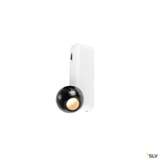 SLV 1010313 DYSKO, Wand- und Deckenaufbauleuchte, switch, single, PHASE, 2700K, 6.7 W, 36°, weiß / schwarz