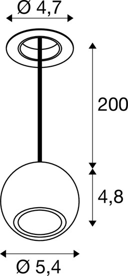 SLV 1010360 DYSKO, Pendelleuchte, PHASE, Pendellänge 200 cm, 2700K, 36°, weiß / schwarz