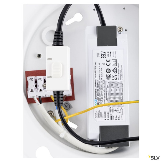 SLV 1010424 PANEL 60, Deckenaufbauleuchte, rund, DALI, 3000/4000K, 29 W, 90°, weiß