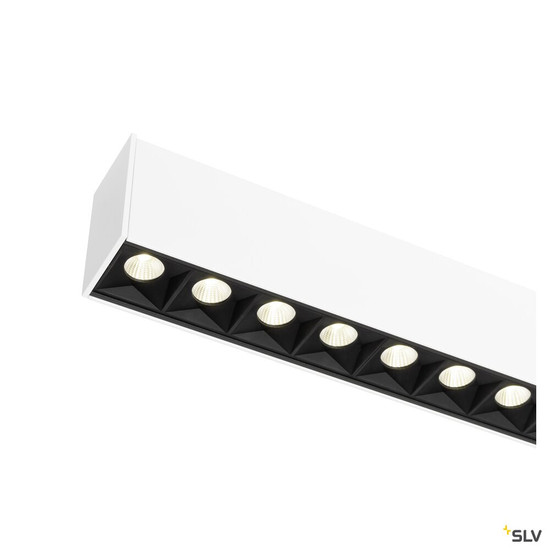 SLV 1010511 GLENOS® PRO, Pendelleuchte, 1,2m, DALI, UGR16, Pendellänge 210 cm, 4000K, 75°, weiß / schwarz