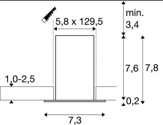 SLV 1010521 GLENOS® PRO, Deckeneinbauleuchte, 1,2m, DALI, UGR19, 3000K, 75°, IP20, weiß / schwarz