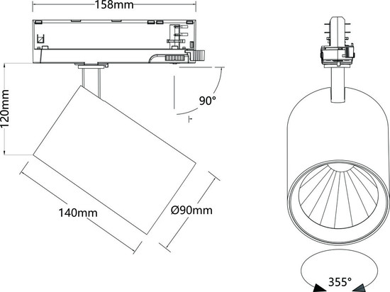 SLV 1010601 TRACKSPOT P, 3PH. 34 940 MB ML BK