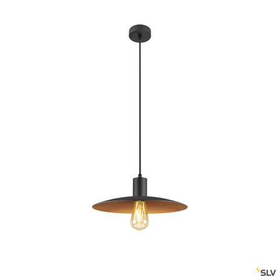 SLV 1010786 LALU® SET, Pendelleuchte, E27 Base, ELYPSE 33, Pendellänge 200 cm, 1 x max. 7.5 W, schwarz