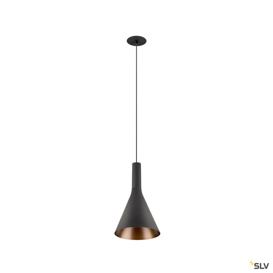 SLV 1010793 LALU® SET, Pendelleuchte, LED Base, CONE 15, PHASE, Recessed, Pendellänge 200 cm, 2700/3000 K, 40°, schwarz