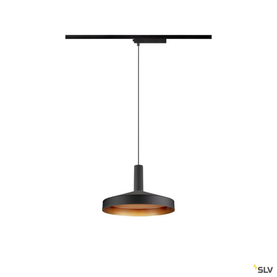 SLV 1010799 LALU® SET, 1~ Pendelleuchte, LED Base, TETRA 24, PHASE, Pendellänge 200 cm, 2700/3000K, 40°, schwarz