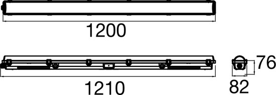 SLV 1010818 Waterproof Feuchtraumleuchte C, 1200 57 830/840/850 ML DALI EM 3H IP65