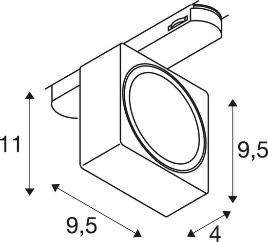 SLV 1010841 EURO CUBE 2 M, 3-Phasen Spot, rechteckig, 4000K, 14W, Phase, 40°, weiß / schwarz
