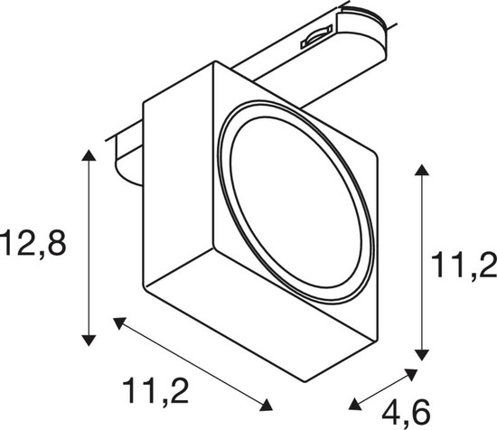 SLV 1010848 EURO CUBE 2 L, 3-Phasen Spot, rechteckig, 3000K, 21W, Phase, 40°, weiß / schwarz