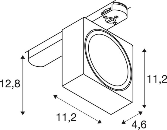 SLV 1010855 EURO CUBE 2 L, 3-Phasen Spot, rechteckig, 4000K, 21W, DALI 2, 40°, schwarz
